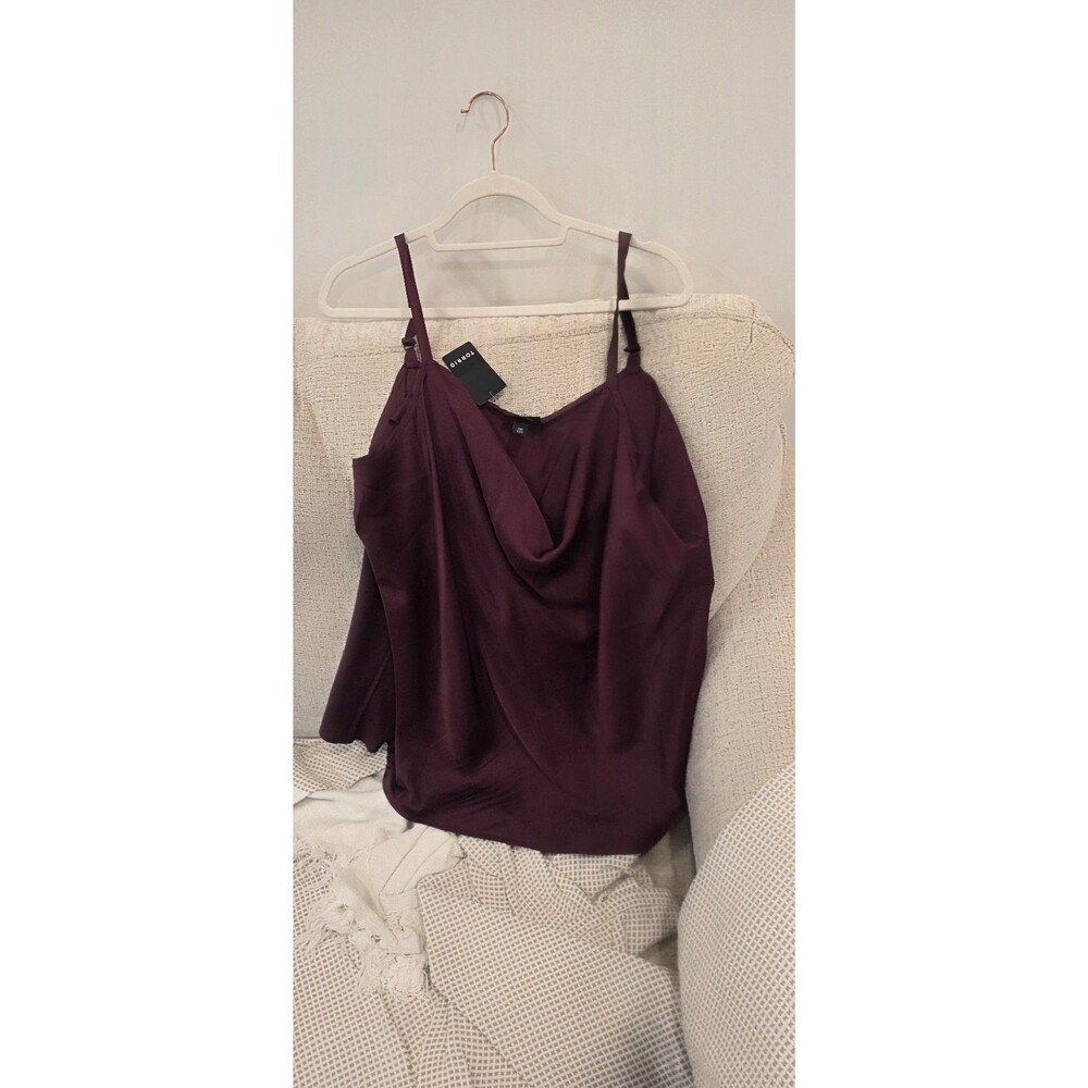 NWT Torrid Burgundy Satin Cowl Neck Camisole Tank Top 00